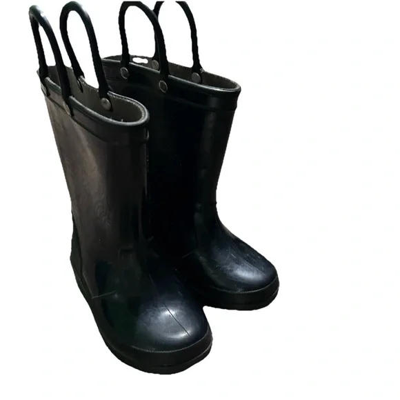 Toddler Black Rain Boots Size 10 Waterproof - Picture 2 of 5